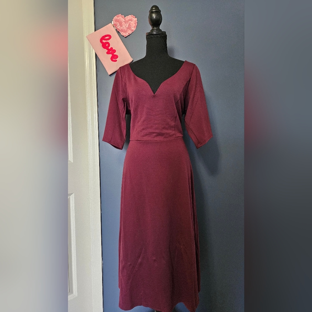 NWT City Chic Cute Girl Fit and Flare Ponte Knit Midi Dress Plus Size 14W